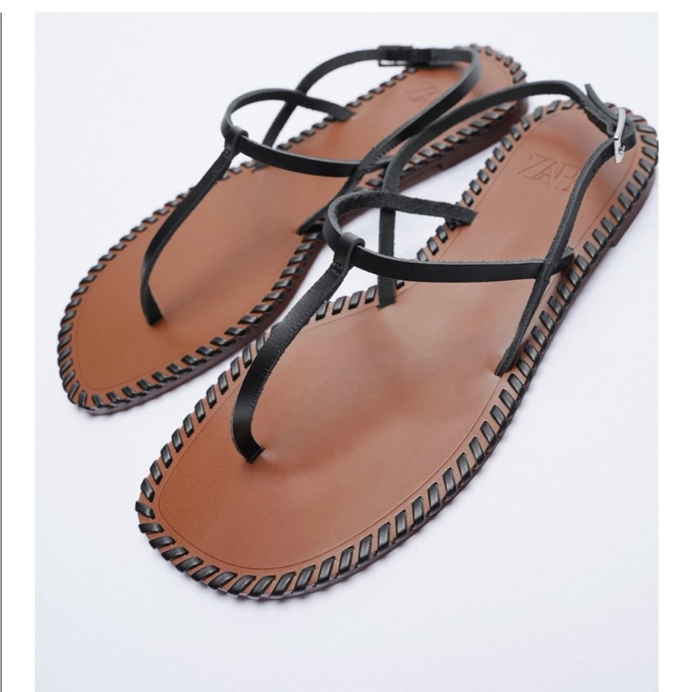 Zara Women's Black and Brown Sandals